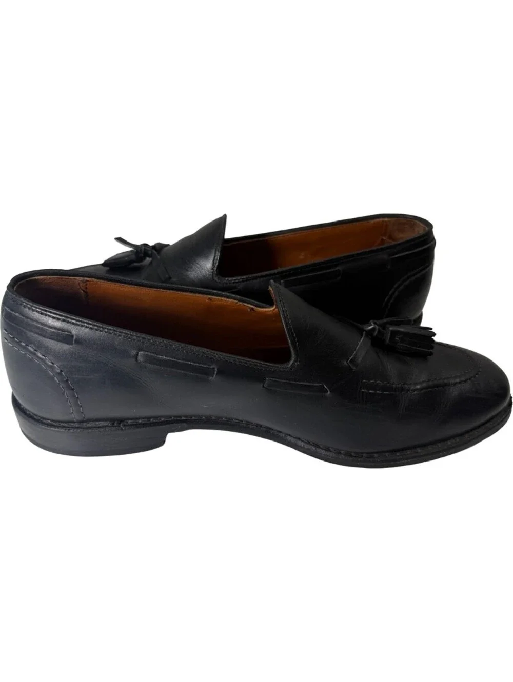 Allen Edmonds Acheson Black Leather Tassel Loafers Slip-On Dress Shoes Mens 10D